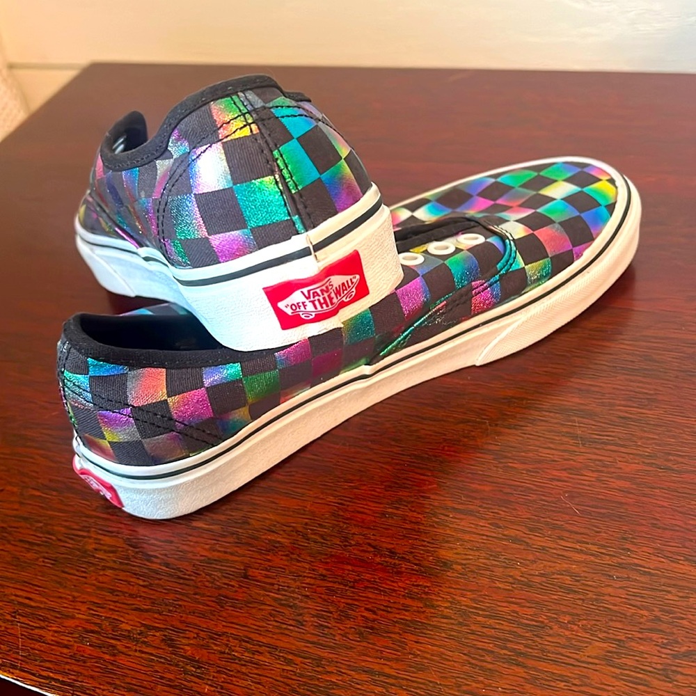 🎯VANS•METALLIC CHECKERBOARD LOW TOP LACE UP•SIZE M4|W5.5|EUR35 - Picture 5 of 15